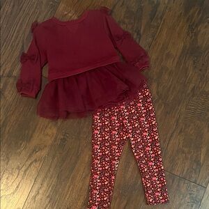 Blueberi Boulevard Sweatshirt with Ruffles and Floral Legging